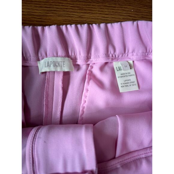 LAPOINTE Zip-Hem Tailored Crepe Track Pants in Blossom size 14 - Picture 3 of 16